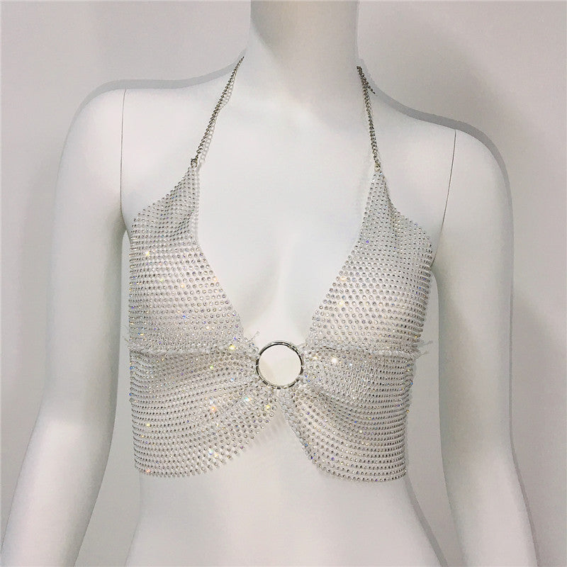 Red Elastic Diamond Suspender Style Fashion Bra Women