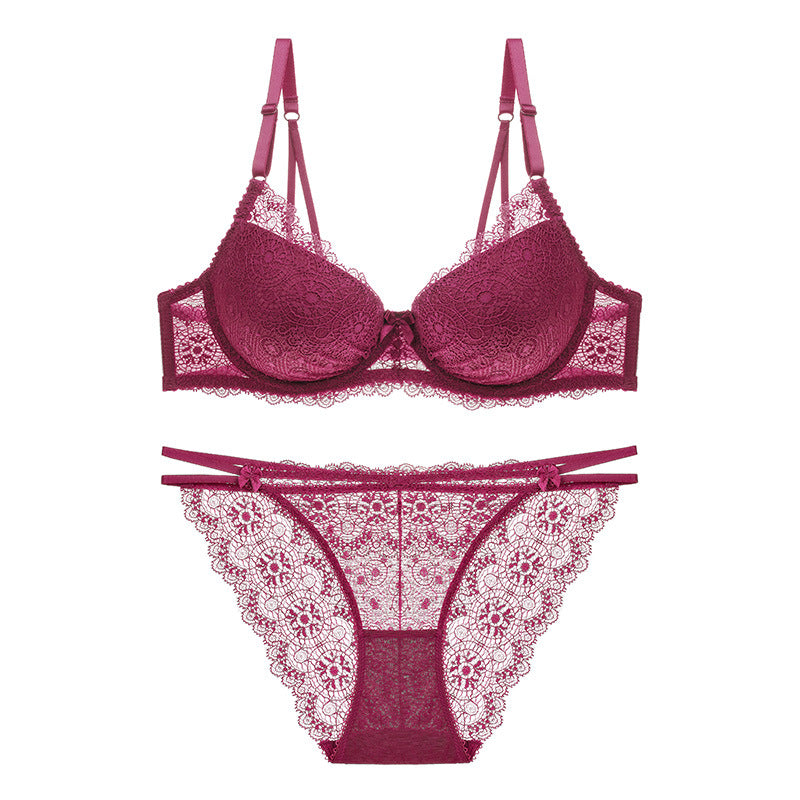 StylishStay Lace Red Bra Panty Set