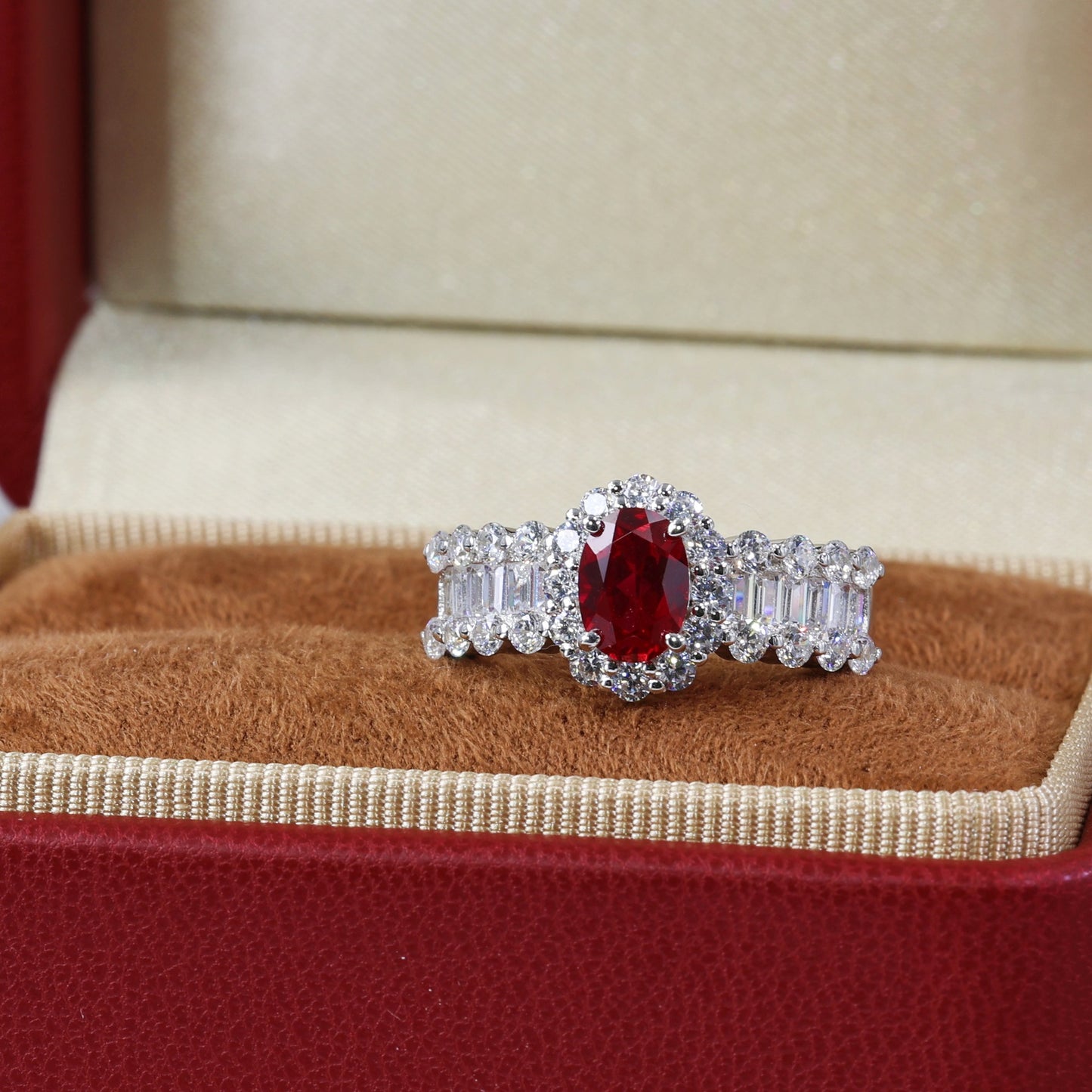 Vintage Ruby Red Silver Ring