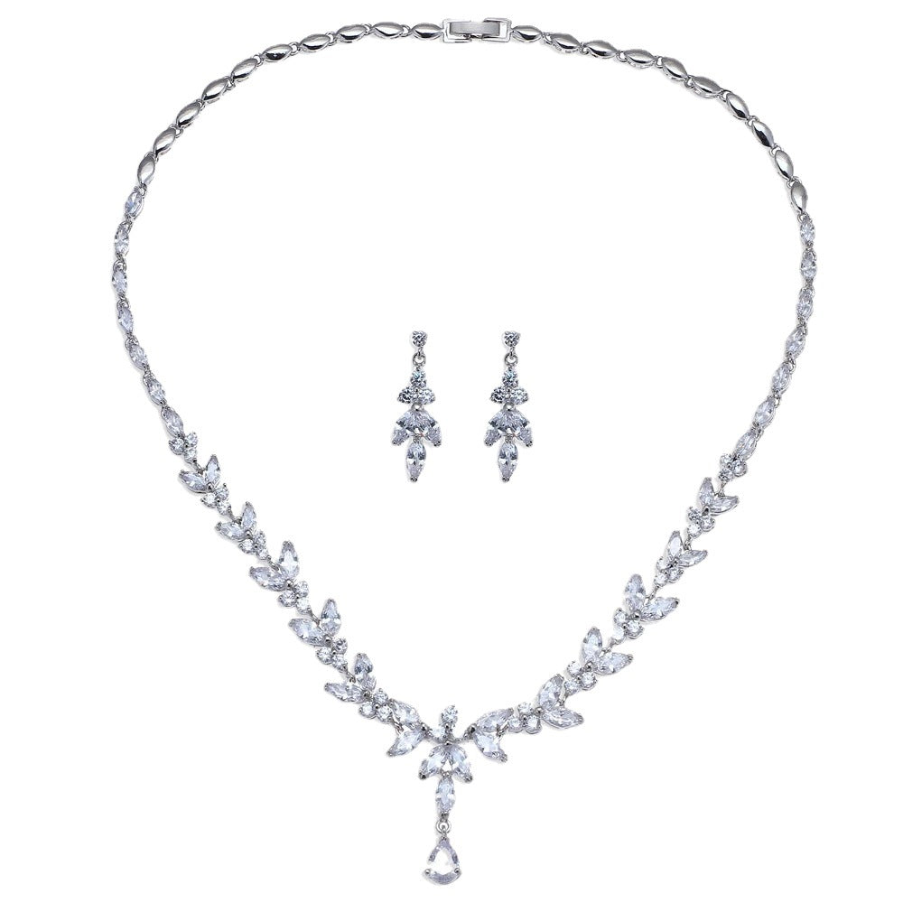 Simple White Bride Zircon Set Women