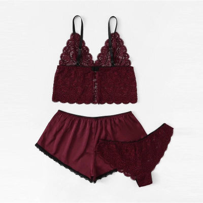 Soft Satin Lace Sleepwear Set