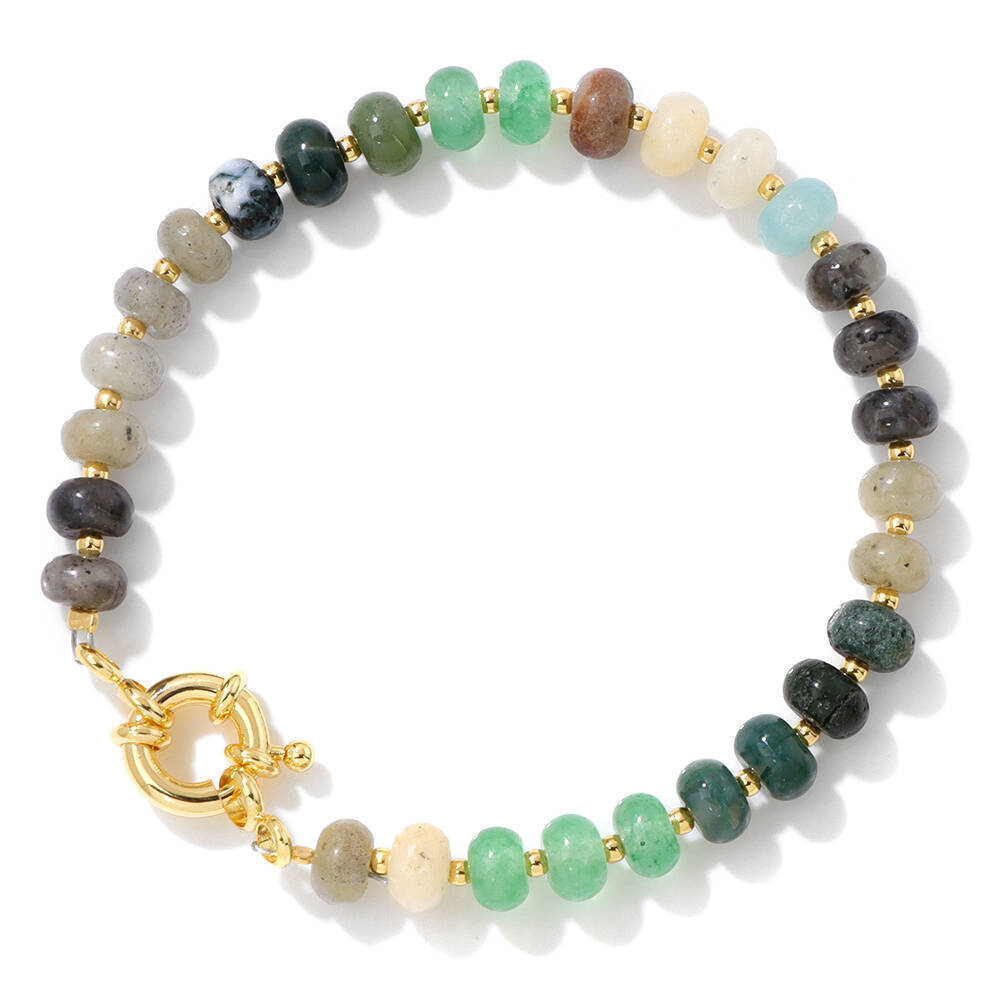Wheel Stone Bead Bracelet Women