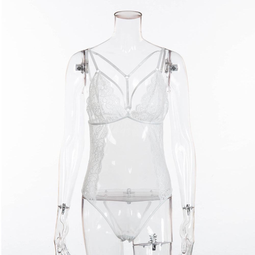 Seductive Black Lace Bodysuit Lingerie Set