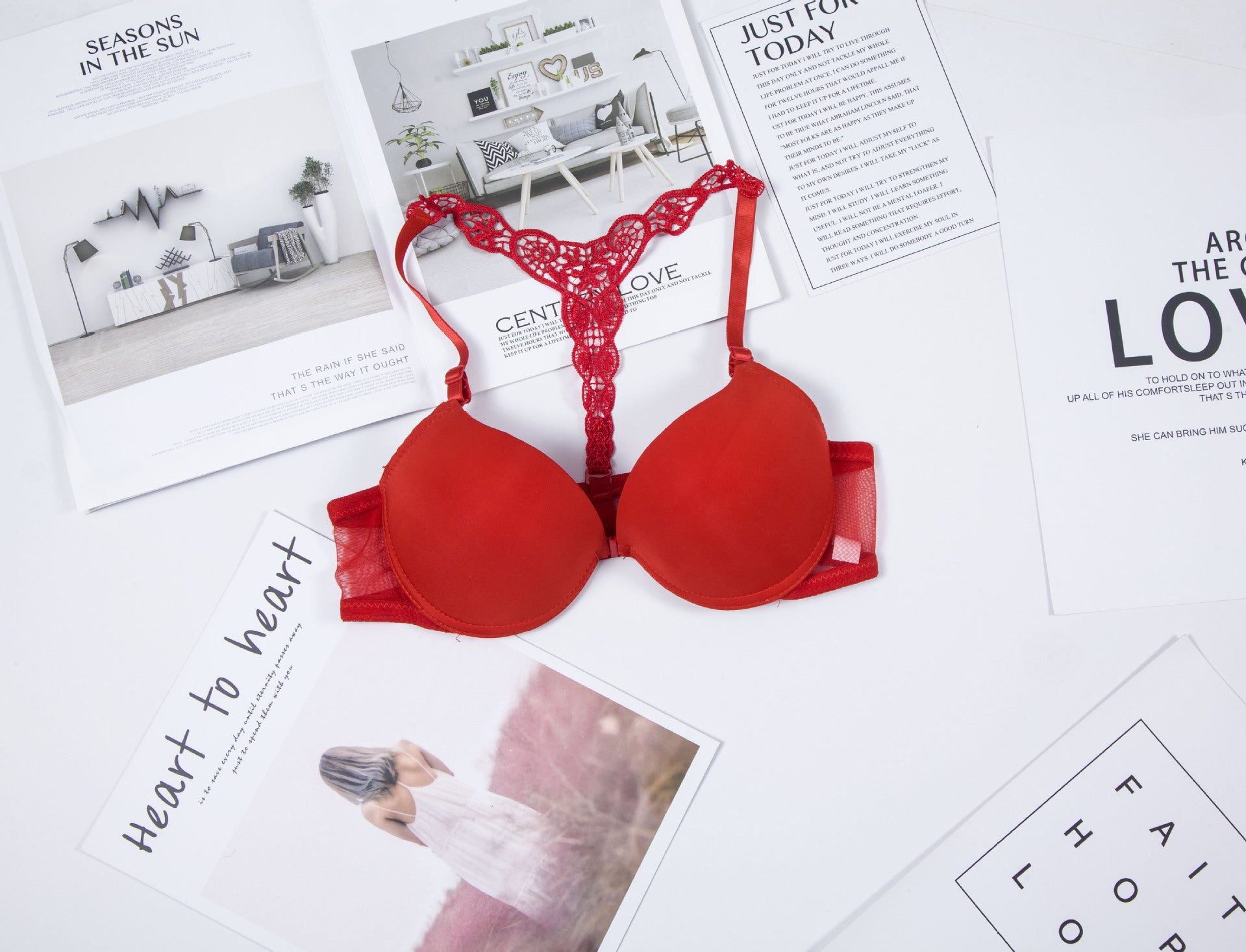 Back Girl Underwear Fashion Gather Bra One Piece