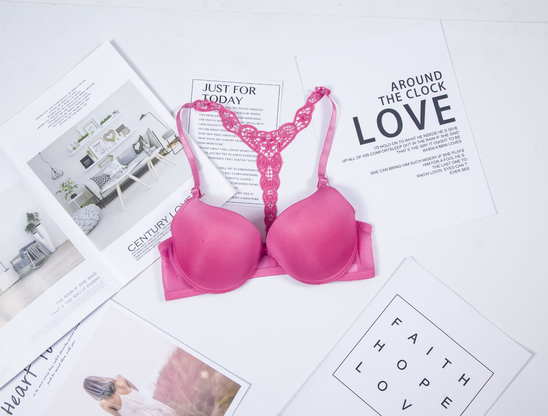 Back Girl Underwear Fashion Gather Bra One Piece