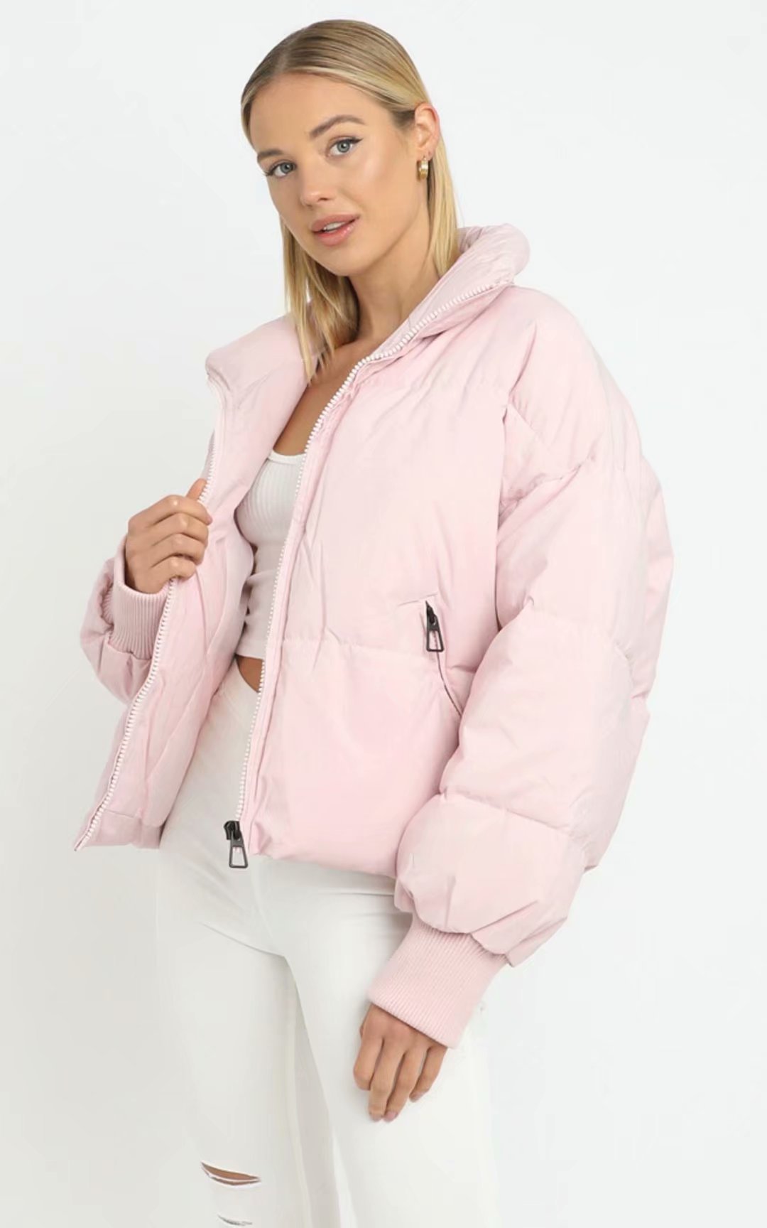 Women's Urban Leisure Versatile Stand Collar Puffer Jacket Coat