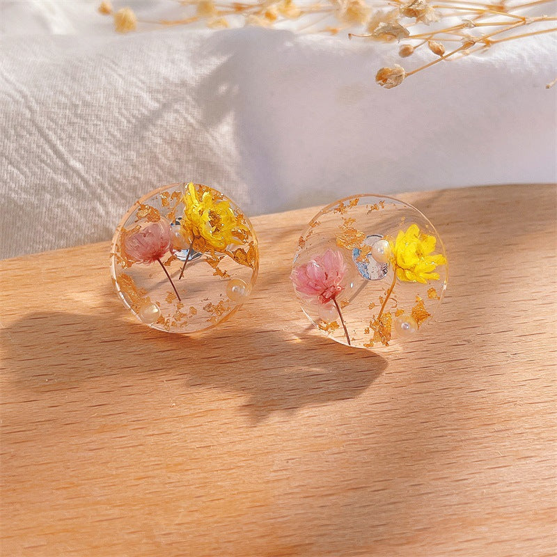 Girls' Cute Colorful Petals Simple Earrings