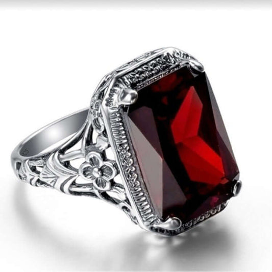 New inlaid red zircon ring | Under Garments | Breeza Wear