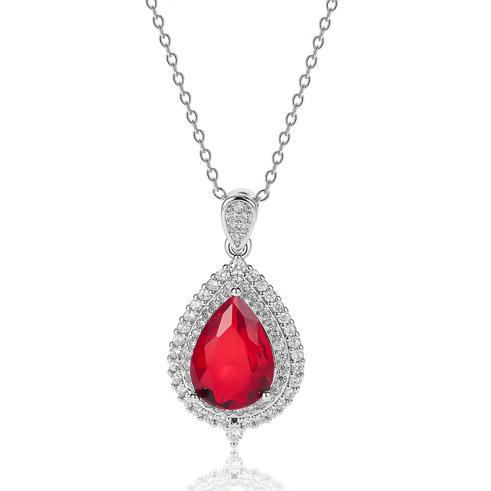 Waterdrop Zircon Gemstone Necklace
