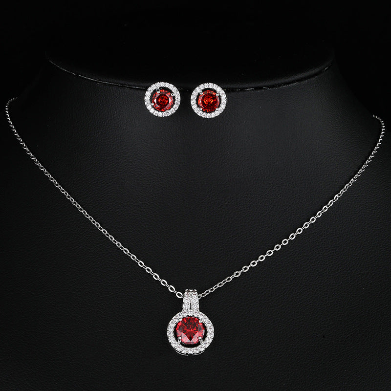 Double Layer Zircon Disc Necklace