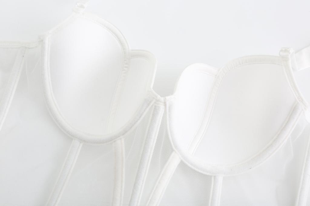 Fishbone Mesh Stitching Vest Style Bra Women