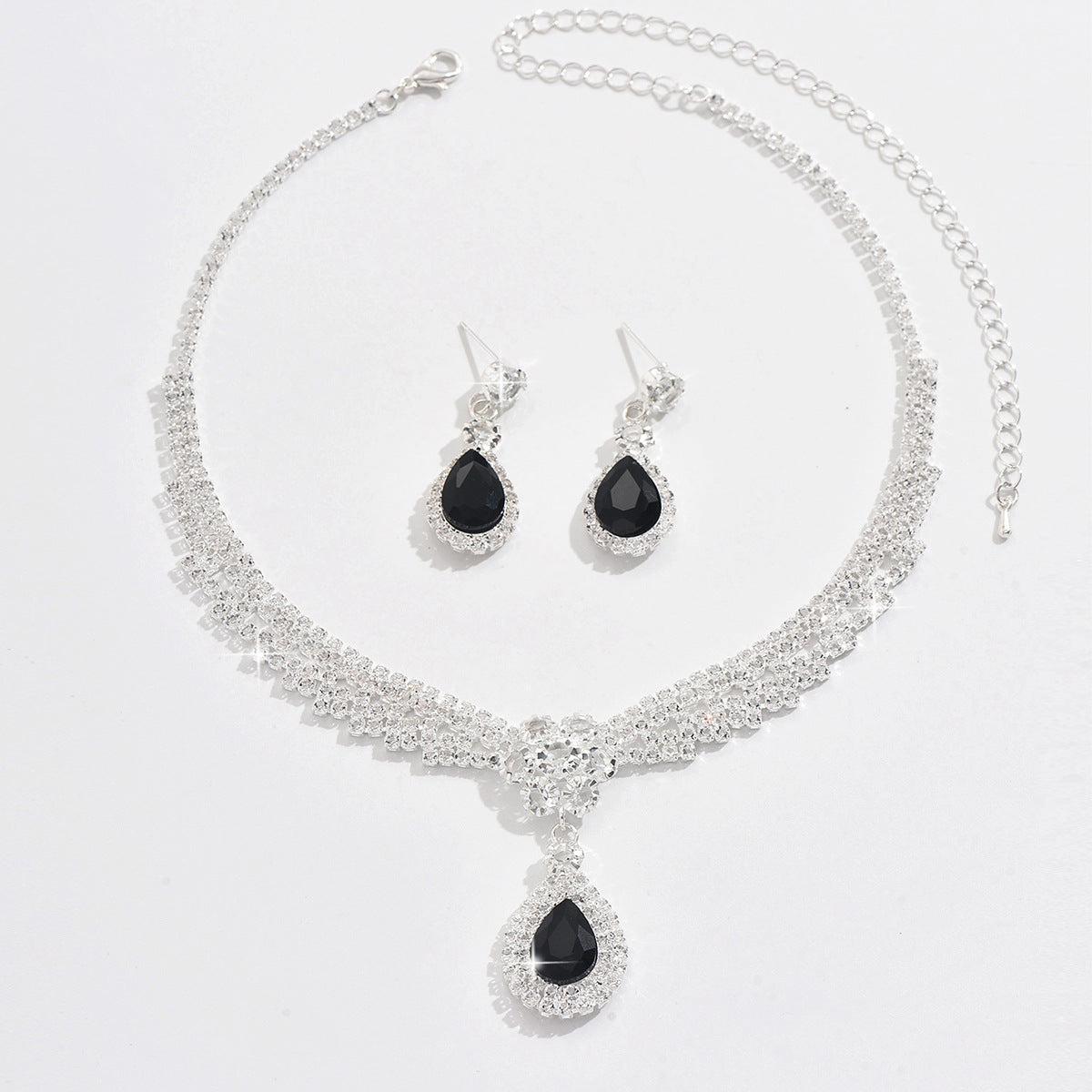 Teardrop Flower Diamond Jewelry Set