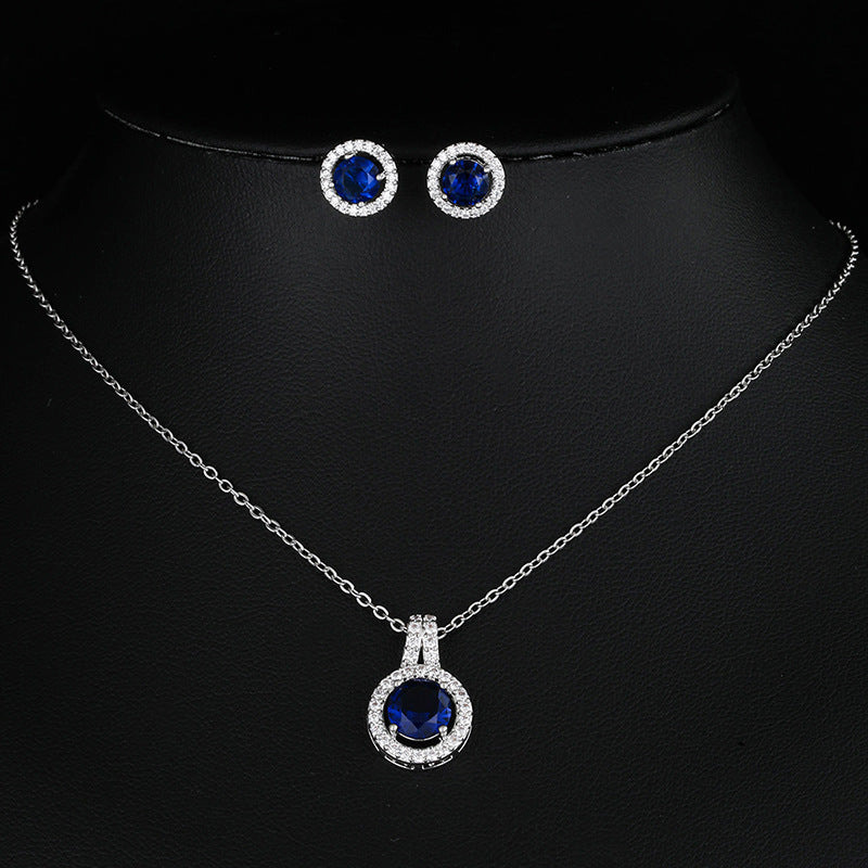 Double Layer Zircon Disc Necklace