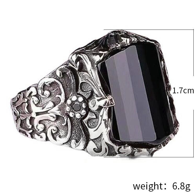 Black Vintage Punk Silver Ring