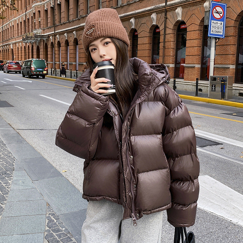 Maillard Bread Brown Short Puffer Jacket For Women