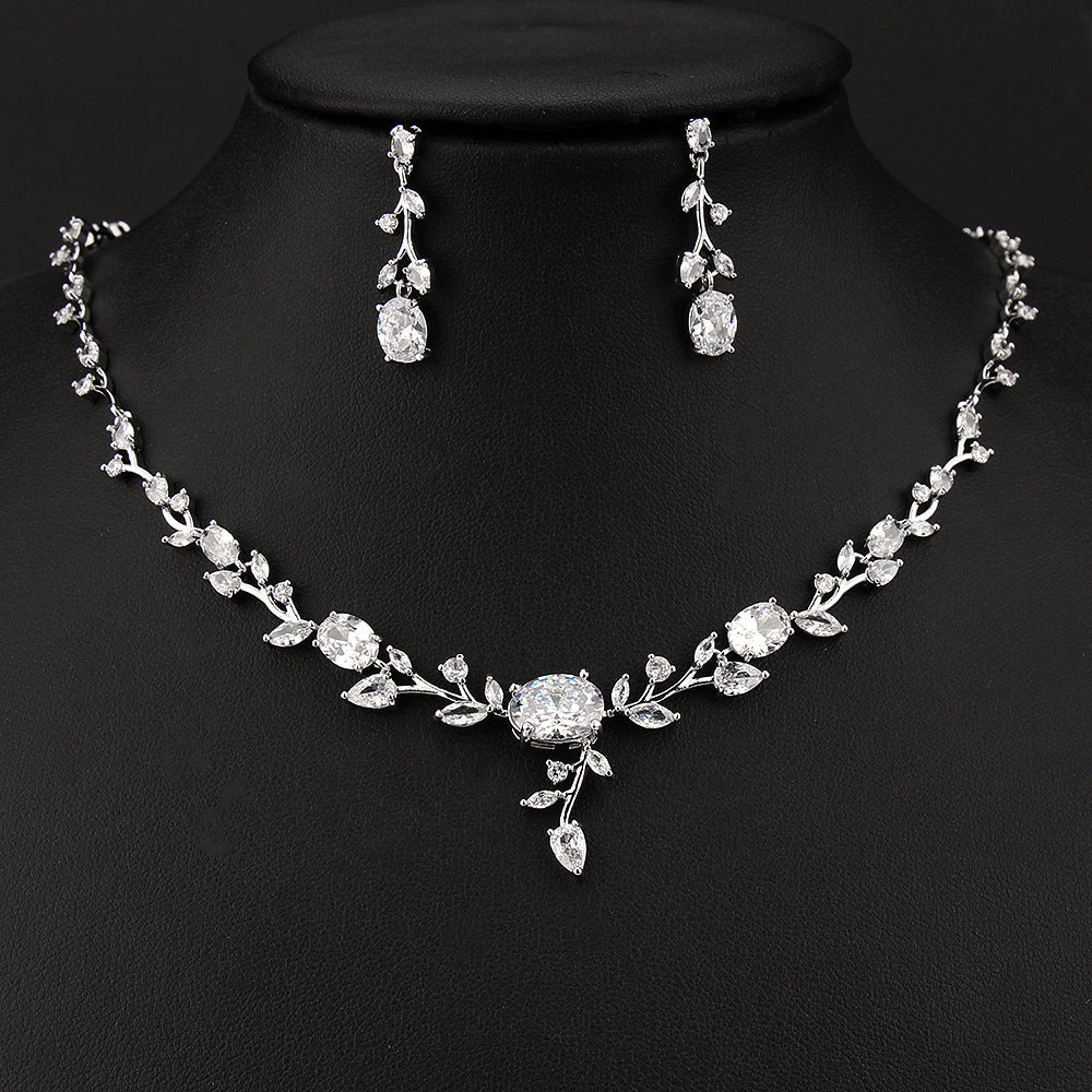 New Flower Bridesmaid Zircon Set Women