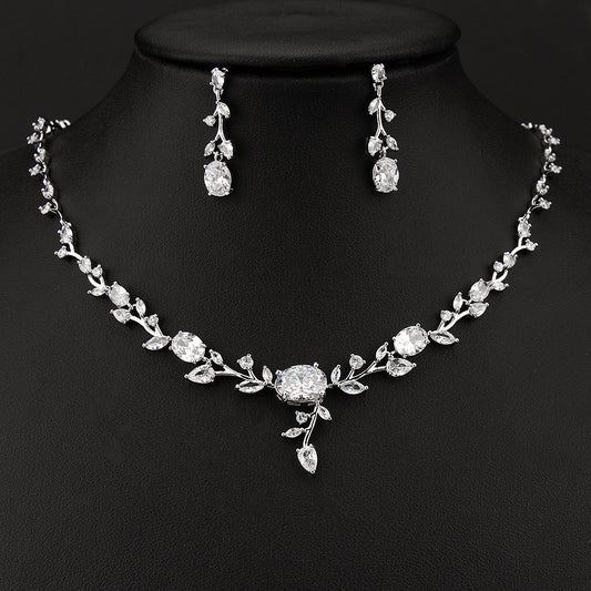 New Flower Bridesmaid Zircon Set Women