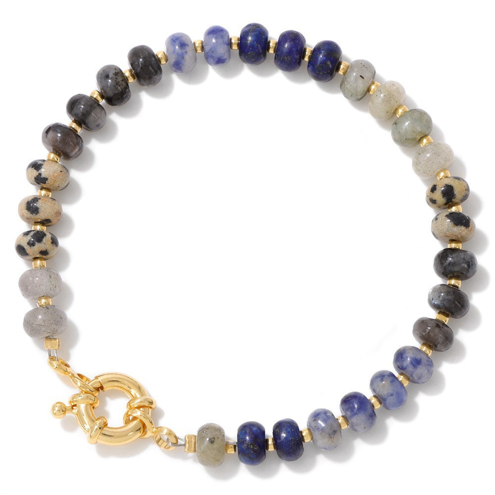 Wheel Stone Bead Bracelet Women