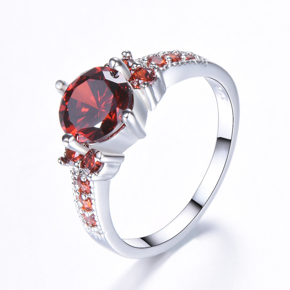 Ring Retro Female Japanese And Korean Purple Zircon Ring Diamond Ring
