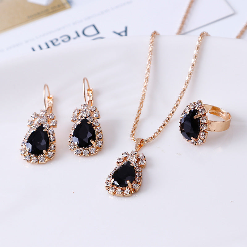 Waterdrop Rhinestone Jewelry Gift Set