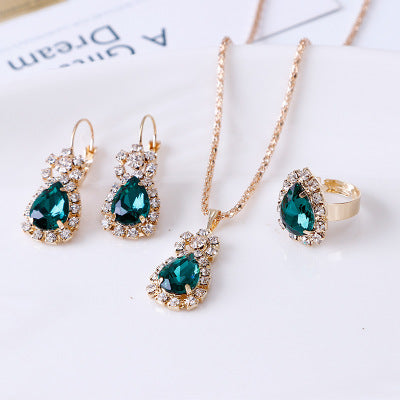 Waterdrop Rhinestone Jewelry Gift Set