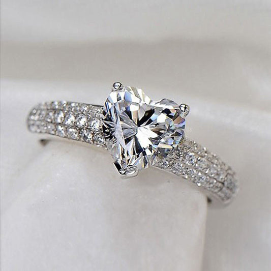 Heart-shaped Ring Zircon Ring Women's Jewelry