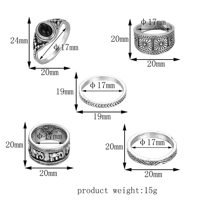 Knuckle Ring Set Cross-border Hot Sale Ring Ring Set