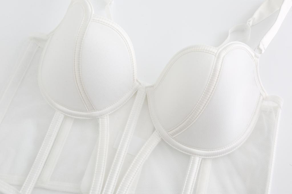 Fishbone Mesh Stitching Vest Style Bra Women