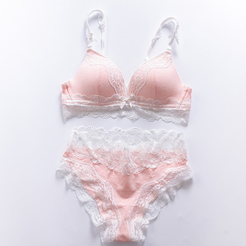 Deep V Sexy Lace Japanese Girl Bra Set