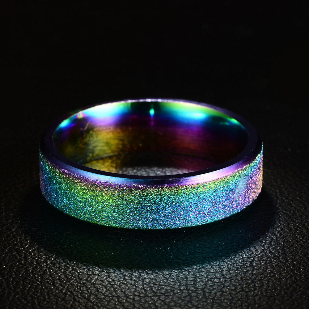 Frosted Individual Ring Stainless Steel Ring