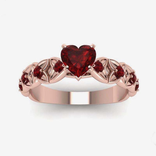 Popular Heart-shaped Inlaid Red Rhinestone Ring | Under Garments | Breeza Wear