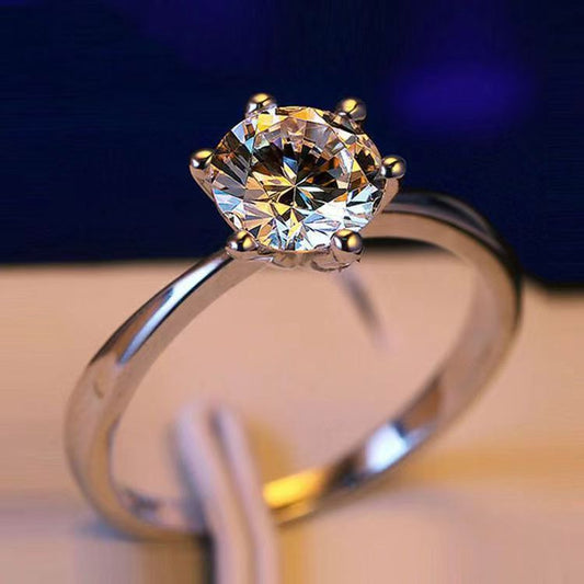 Moissanite Six Prong Open Ring