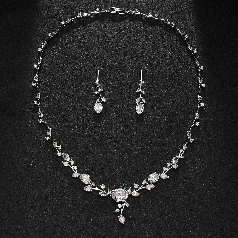 New Flower Bridesmaid Zircon Set Women