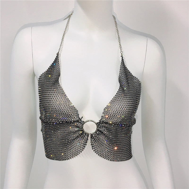 Red Elastic Diamond Suspender Style Fashion Bra Women