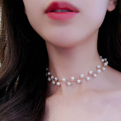 Pearl Clavicle Chain Necklace