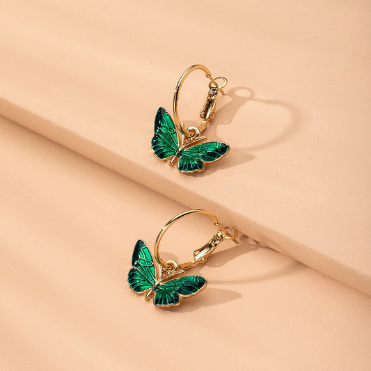 Boho Green Blue Red Butterfly Earrings For Women Girls