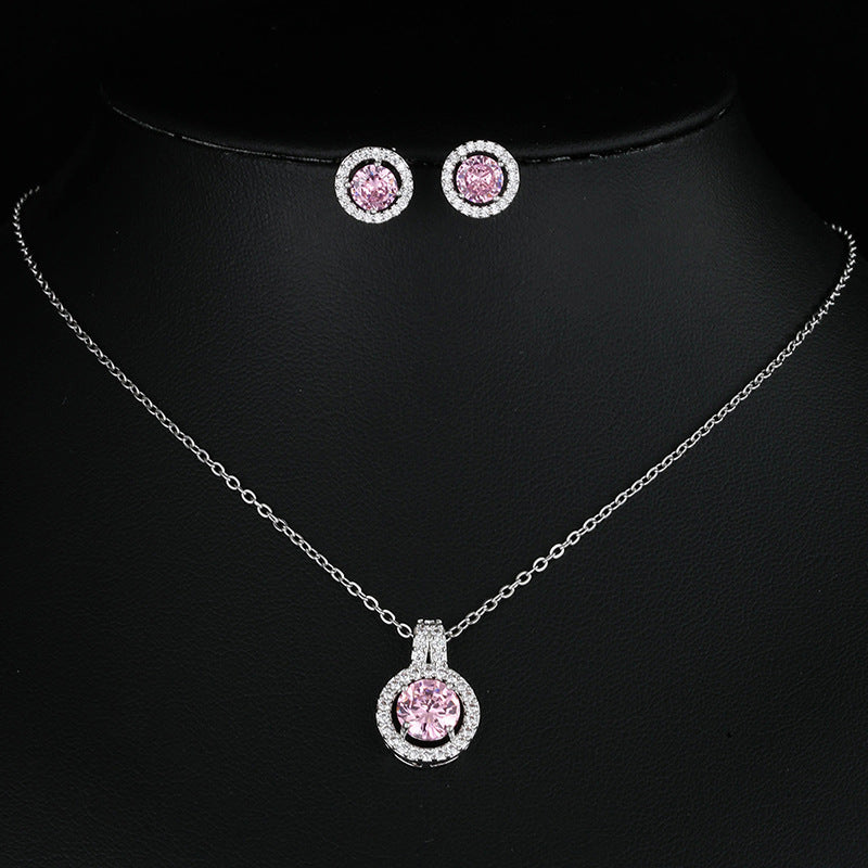 Double Layer Zircon Disc Necklace