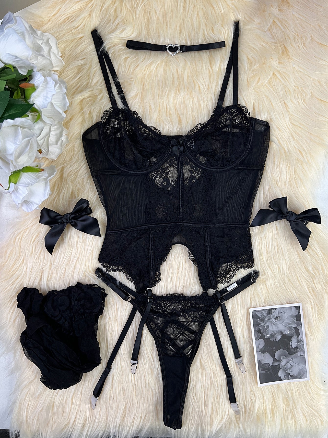 Stylish Cutout Lace Bodysuit For Women