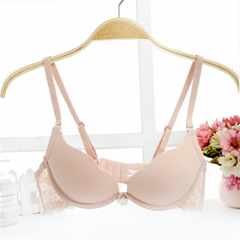 Super Push Up Girl Lace Thickening Small Chest Adjusting Student Bra