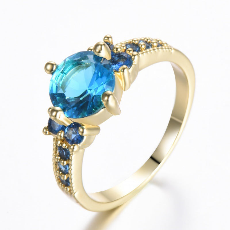 Ring Retro Female Japanese And Korean Purple Zircon Ring Diamond Ring