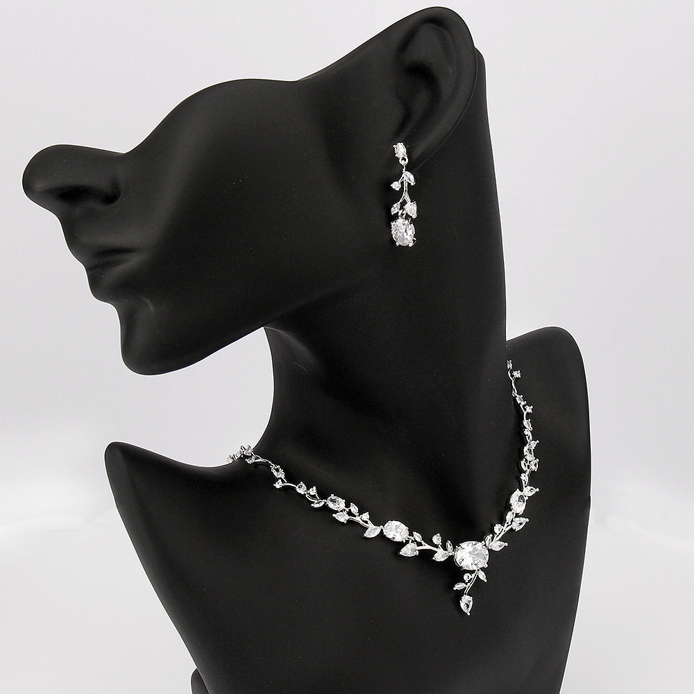 New Flower Bridesmaid Zircon Set Women