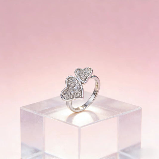 Heart Shaped Elegant Silver Ring