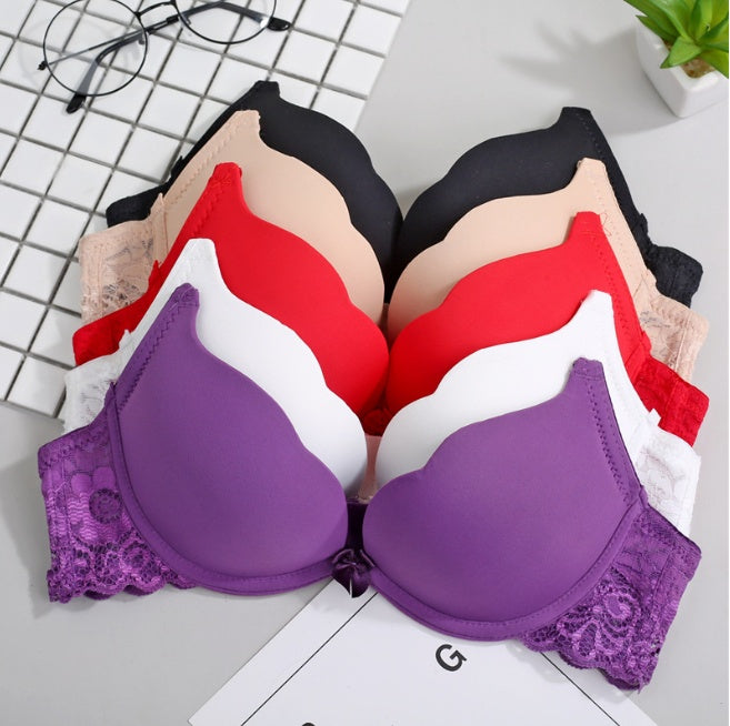 Super Push Up Girl Lace Thickening Small Chest Adjusting Student Bra