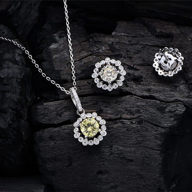Silver Zircon Jewelry Set