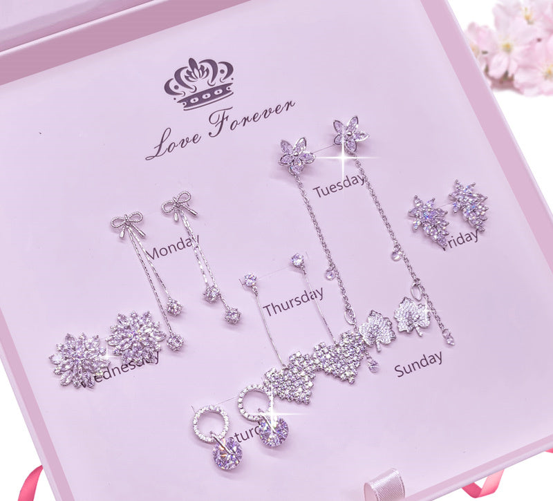 Fashionable Girls' Long Earrings Set High-end Temperament