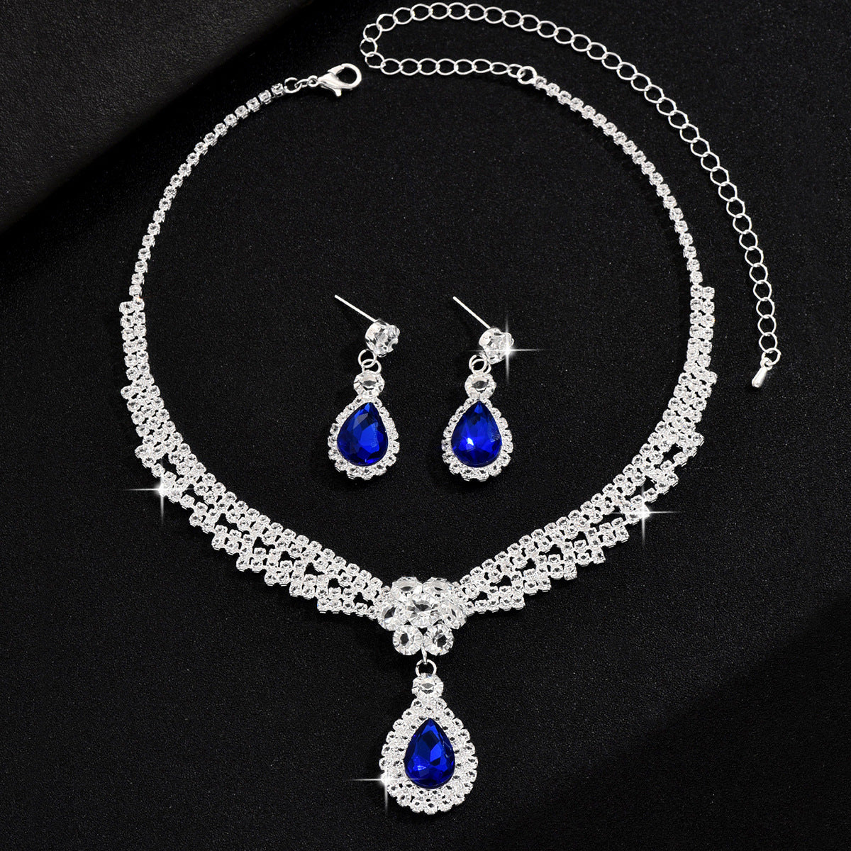 Teardrop Flower Diamond Jewelry Set
