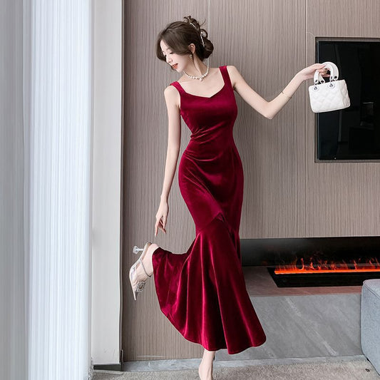 Elegant One Shoulder Red Evening Dress