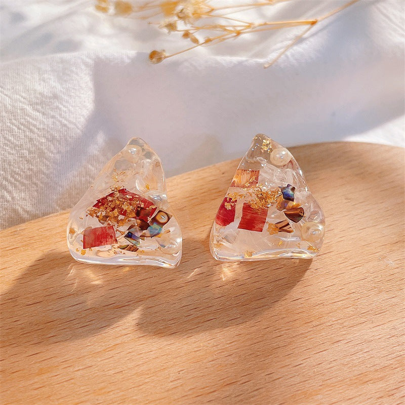 Girls' Cute Colorful Petals Simple Earrings