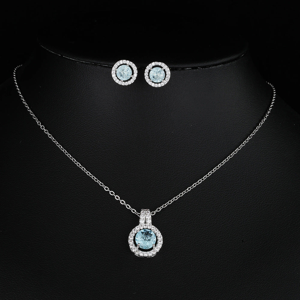 Double Layer Zircon Disc Necklace