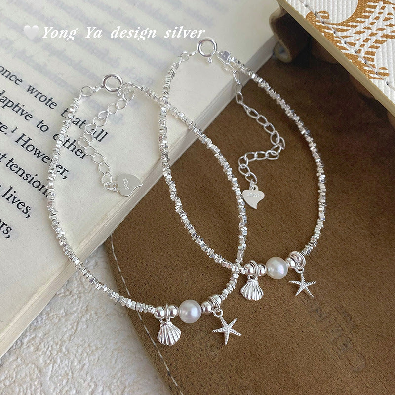Silver Star Shell Bracelet For Women